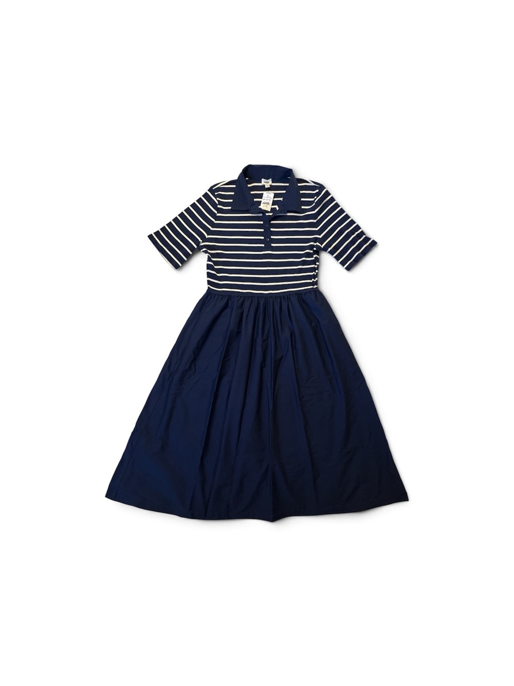 J.CREW Striped Collared Knit Navy A-line Dress with Pockets XL PETITE NWT - Picture 5 of 8